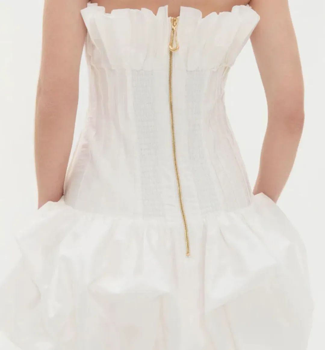 Aje Women's White and Cream Dress for rent on The Volte - main image