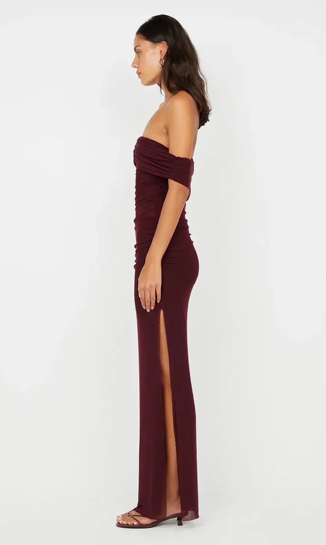 Bec & Bridge Poppy Gathered Maxi Dress Plum Size 6 for rent on The Volte - main image