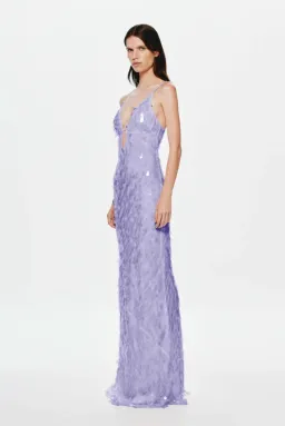 Misha The Sapphire Sequin Dress in Lilac Sz M for rent on The Volte - image 2