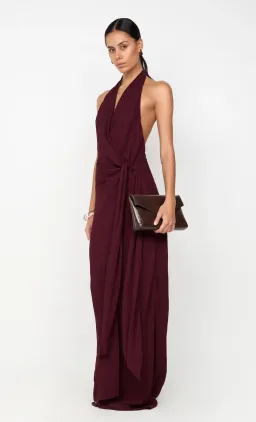 Bec and Bridge Soneva Wrap Halter Dress Plum Size 8  for rent on The Volte - image 3