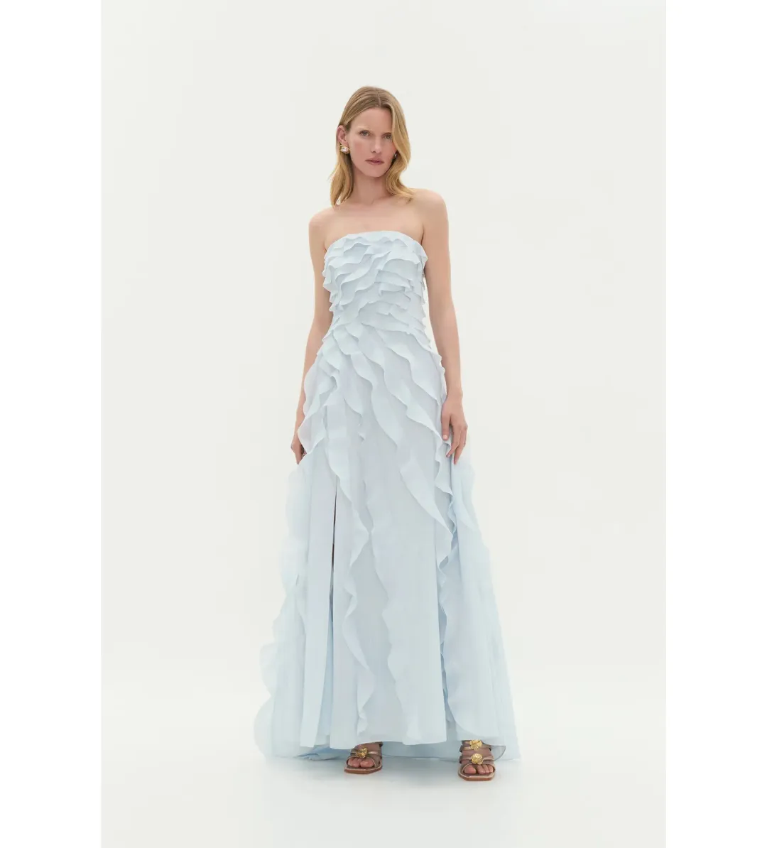 Aje Allairie Maxi Dress Gown in Blue Size AU 8 for rent on The Volte - main image