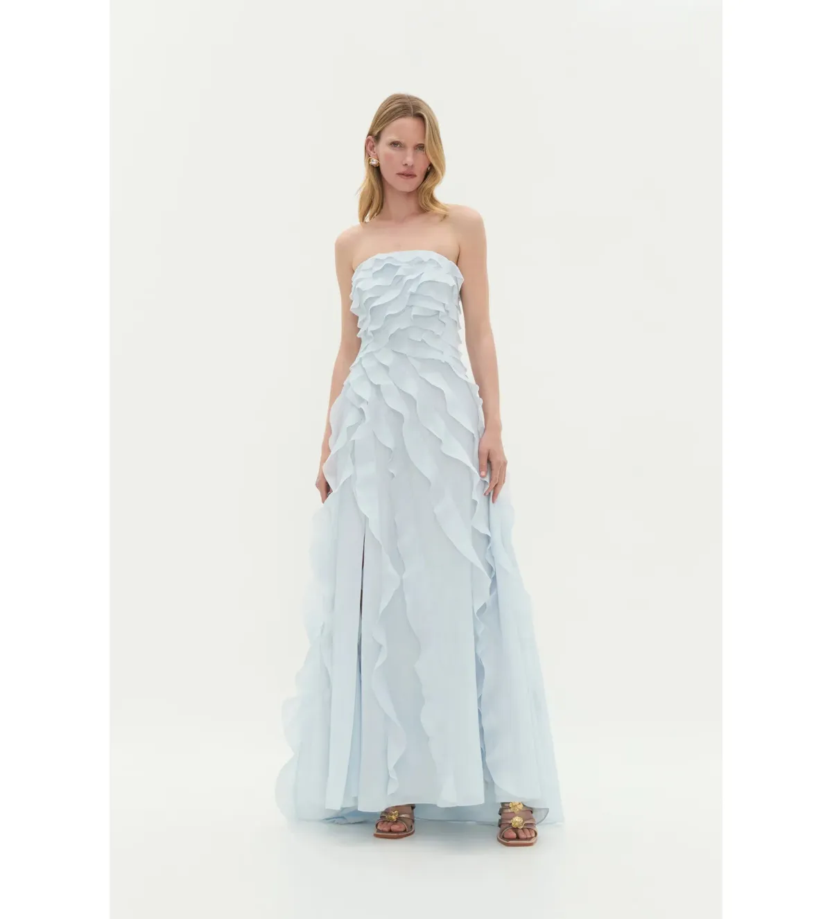 Aje Allairie Maxi Dress Gown in Blue Size AU 8 for rent on The Volte - main image