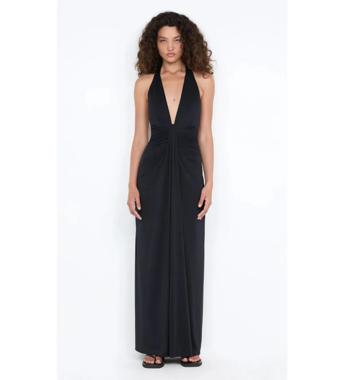 Bec & Bridge Tillie Drape Maxi Dress Black Size 6 for rent on The Volte - main image