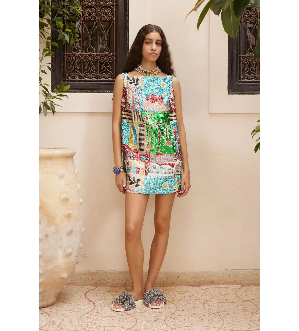 Alemais Jazz Embellished Mini Dress in Print Size AU8 for rent on The Volte - main image