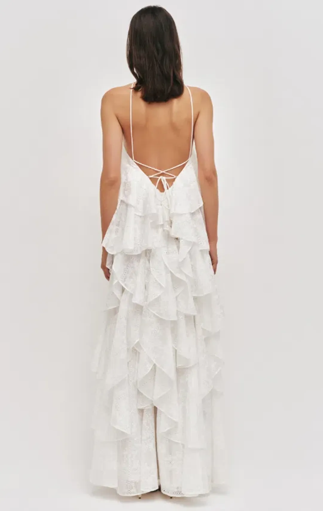 AJE Merritt Embroidered Gown Ivory Size 6 for rent on The Volte - main image