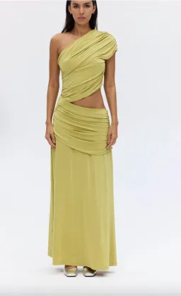 Crave Rouched Dress in Fig for rent on The Volte - image 5