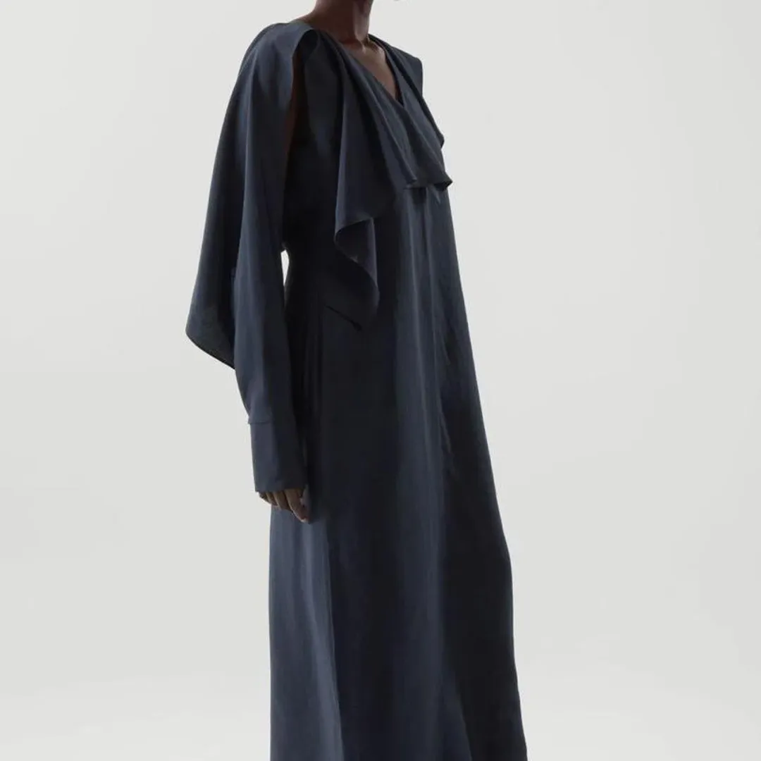 COS Asymmetric Midi Dress in Navy AU16 for rent on The Volte - main image