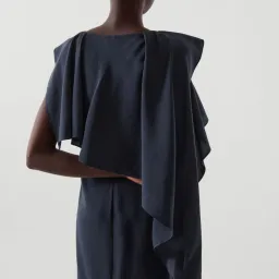 COS Asymmetric Midi Dress in Navy AU16 for rent on The Volte - image 2