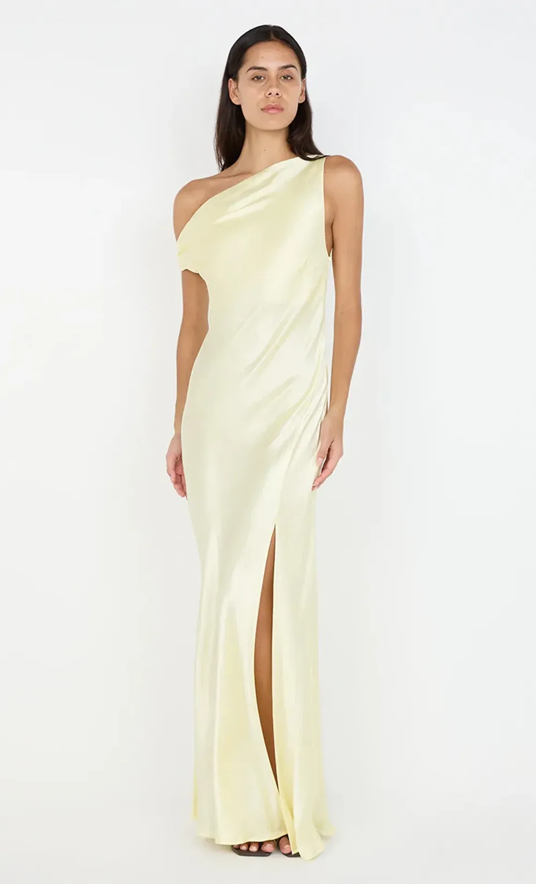 Sol Asym Dress in Ice Yellow for rent on The Volte - main image