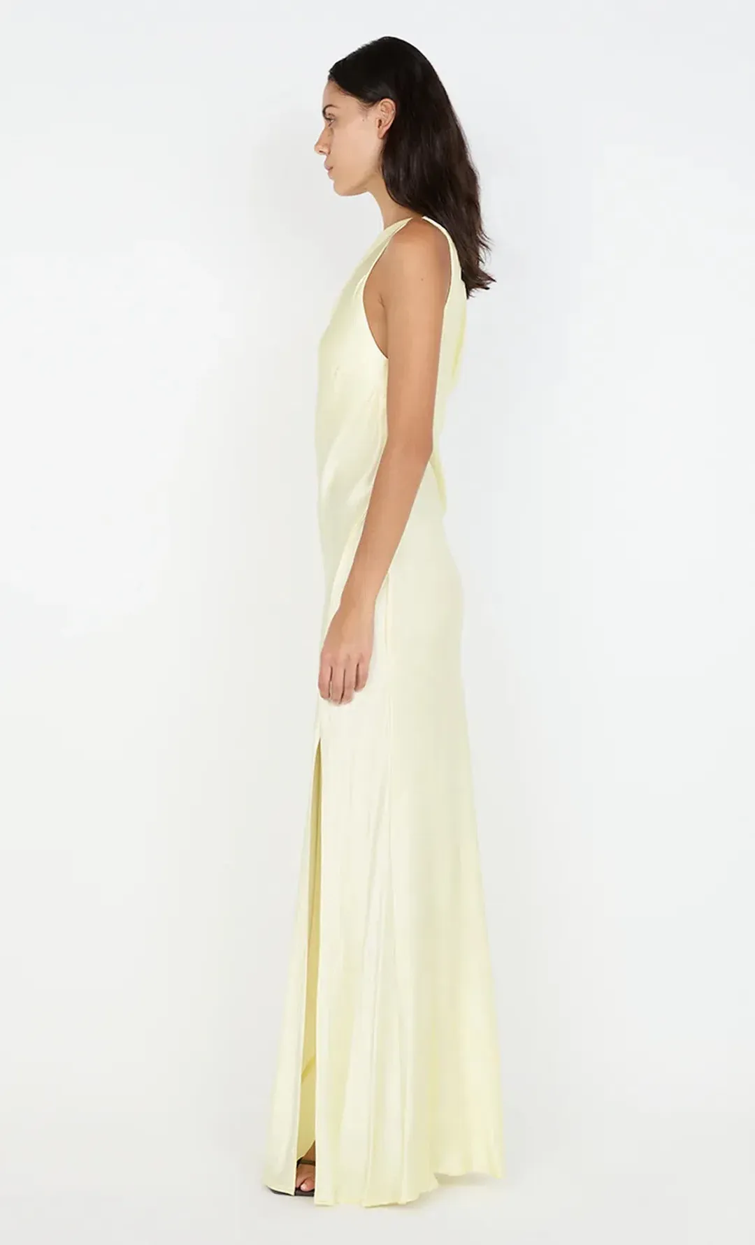 Sol Asym Dress in Ice Yellow for rent on The Volte - main image