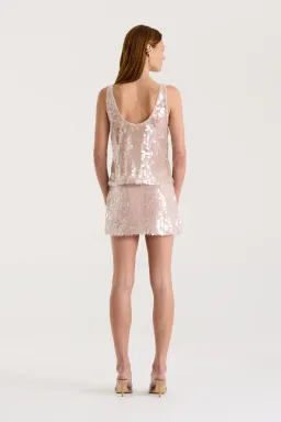Henne Leanna Sequin Top and Mini Skirt Set in Shimmer Size 10 for rent on The Volte - image 3