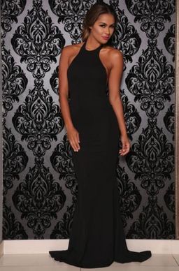 Abyss By Abby floor length black gown size 10 for rent on The Volte - image 1