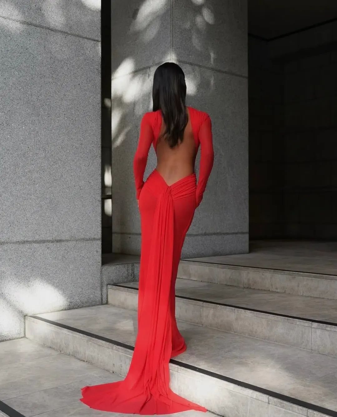 Effie Kats Monaco Gown in Red Size AU12 for rent on The Volte - main image