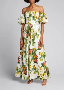 Borgo De Nor Juliet Off the Shoulder Maxi Dress Print Size 8 for rent on The Volte - image 1