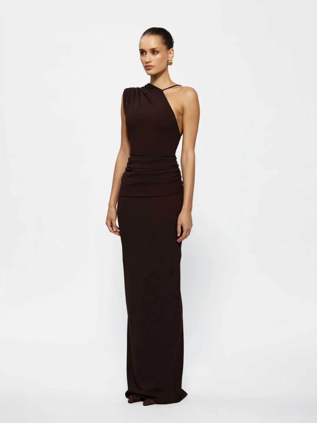 Effie Kats Greer Gown in Chocolate Brown Size 12 for rent on The Volte - main image