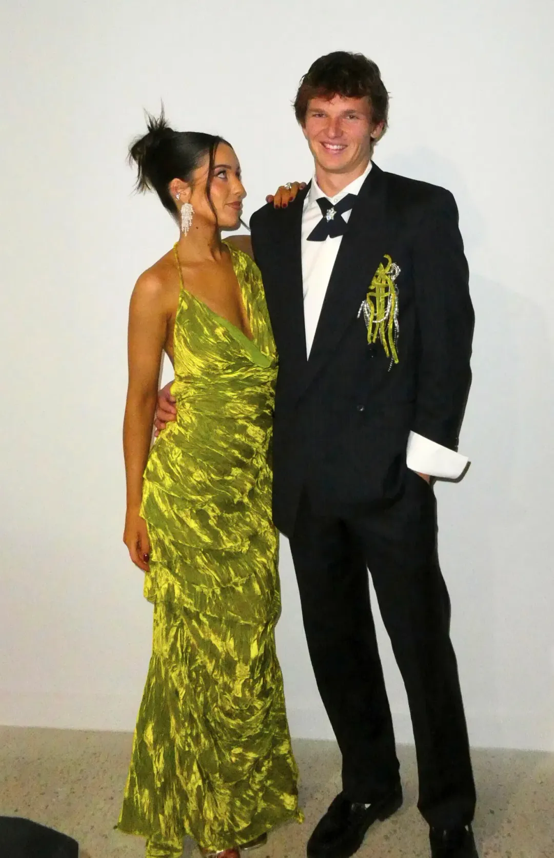 A.W.A.K.E Mode Asymmetrical dress in Citron, Size 34 for rent on The Volte - main image