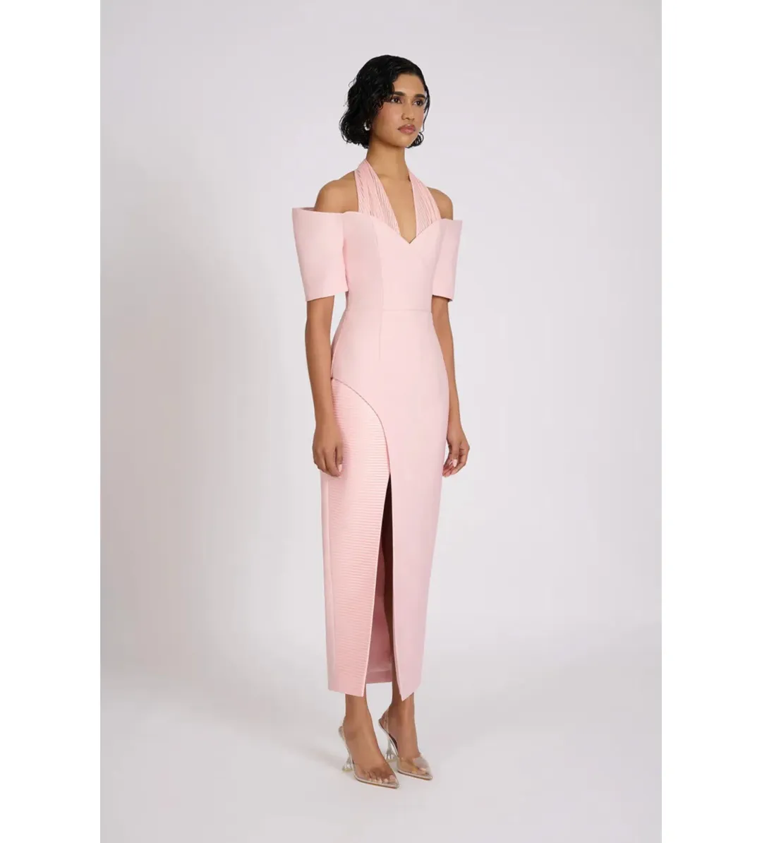 Eliya The Label Solara Midi Dress Pink Size M AU 10 for rent on The Volte - main image
