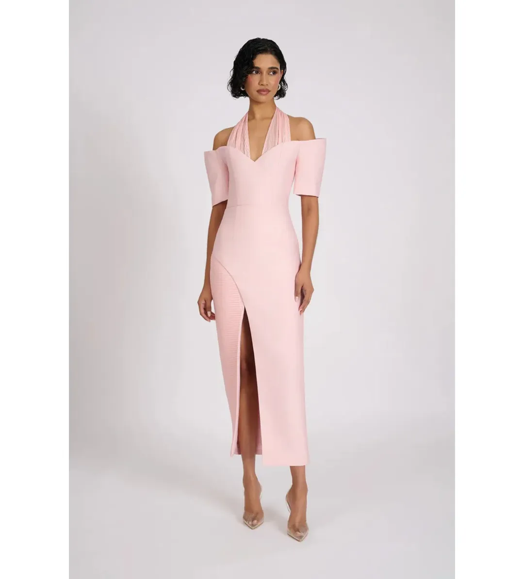 Eliya The Label Solara Midi Dress Pink Size M AU 10 for rent on The Volte - main image