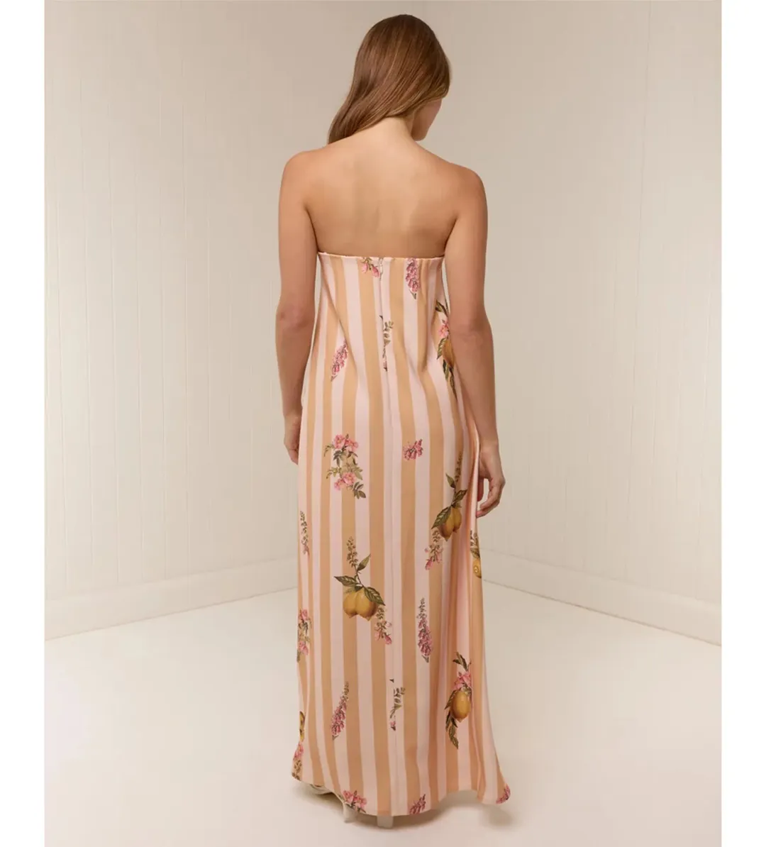 Palm Noosa Alessia Maxi Dress in Citrus Stripe Size AU12 for rent on The Volte - main image