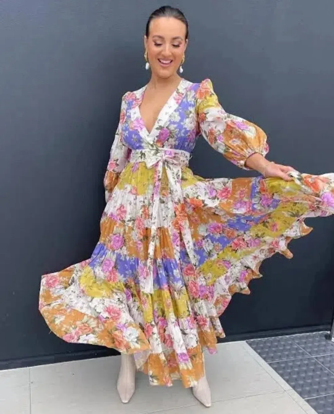 Zimmermann Pattie Wrap Midi Dress in Spliced Size 2 AU 12 for rent on The Volte - main image