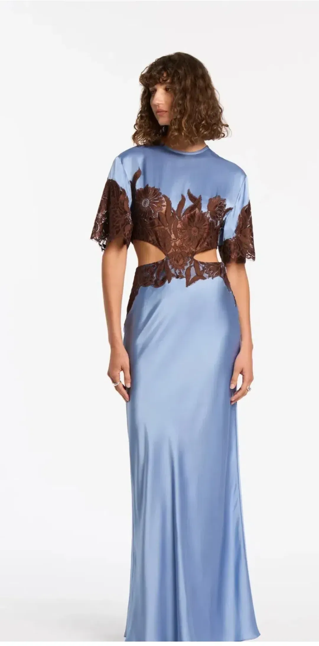 SIR THE LABEL DANSEURS LACE CUT OUT GOWN BLUE SIZE 1 for rent on The Volte - main image