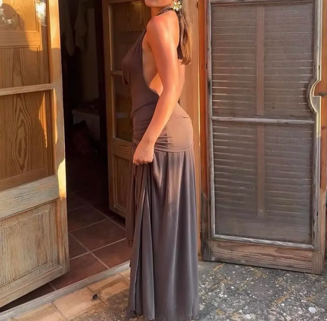 Lulu Souza Yōsei Dress In Brown for rent on The Volte - main image