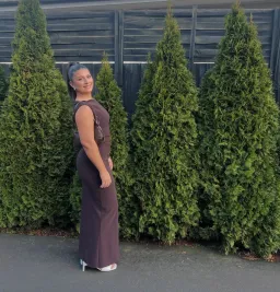 Bec and Bridge Leora Asym Maxi Dress in Dark Chocolate Size 12 for rent on The Volte - image 2