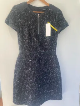 Karen Millen Tweed mini dress with faux leather detailing   RRP $800 for rent on The Volte - image 2