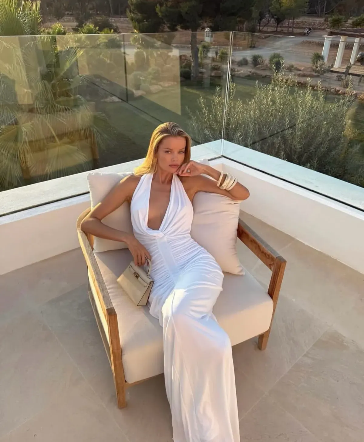 Misha Venus gathered crupo maxi white size 4  for rent on The Volte - main image