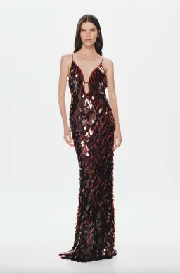 Misha Sapphire Sequin Maxi Dress Fig Size S / AU 8 for rent on The Volte - image 5