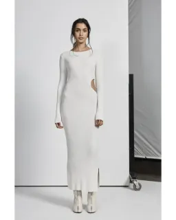 Sir The Label Marcelle Long Sleeve Knit Dress Midi White Size AU 6 for rent on The Volte - image 1