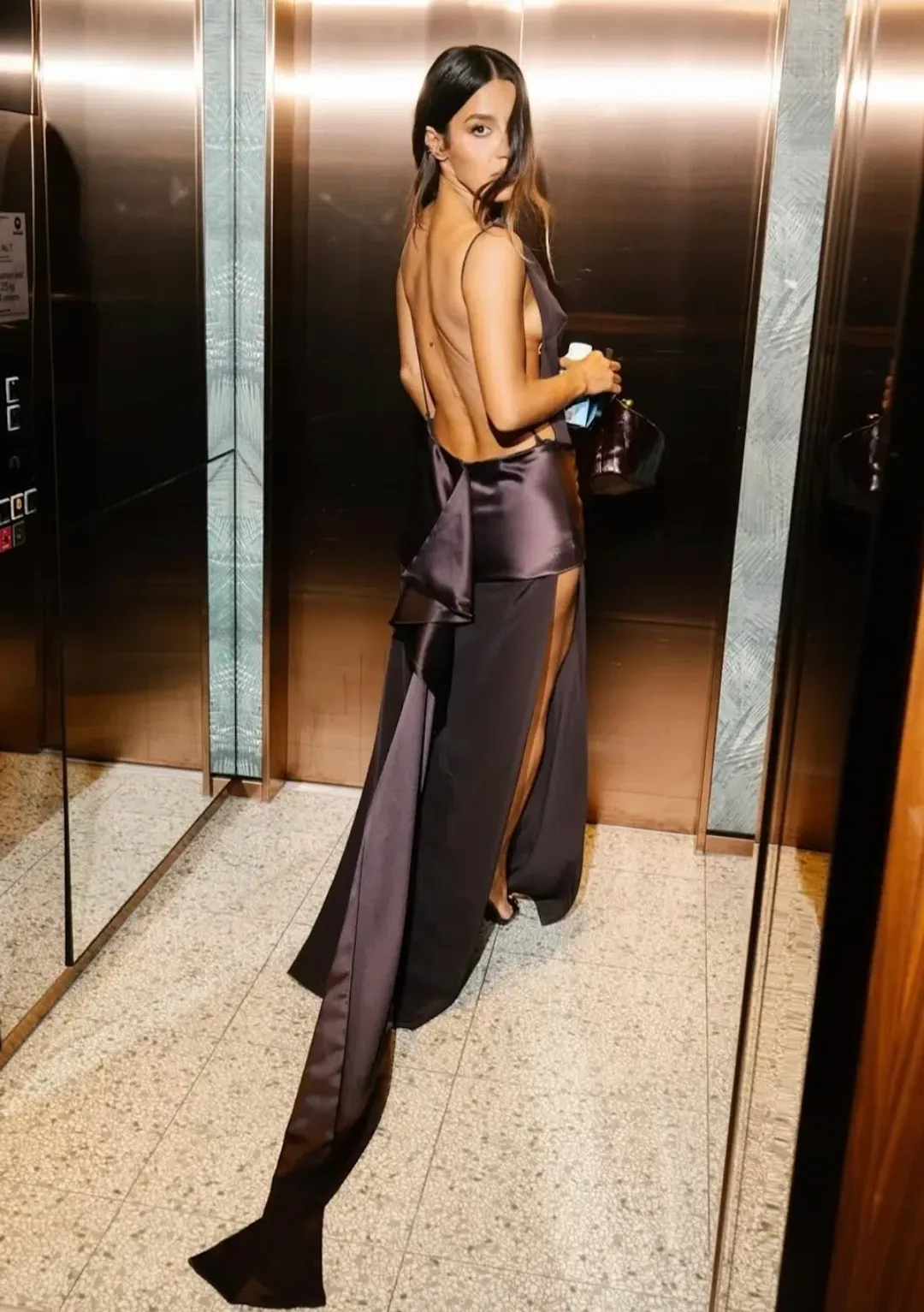 Effie Kats Ricardo Gown Chocolate Size XS / AU 6 for rent on The Volte - main image