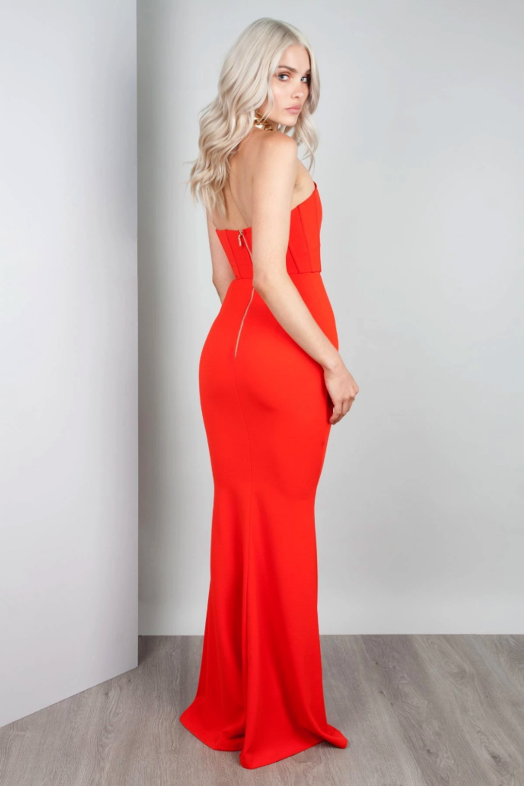Zachary The Label Elvira Gown – Cherry Red size 6 for rent on The Volte - main image