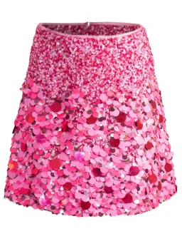 Aje Cherie Sequin Mini Skirt Pink Size 12 for rent on The Volte - image 3