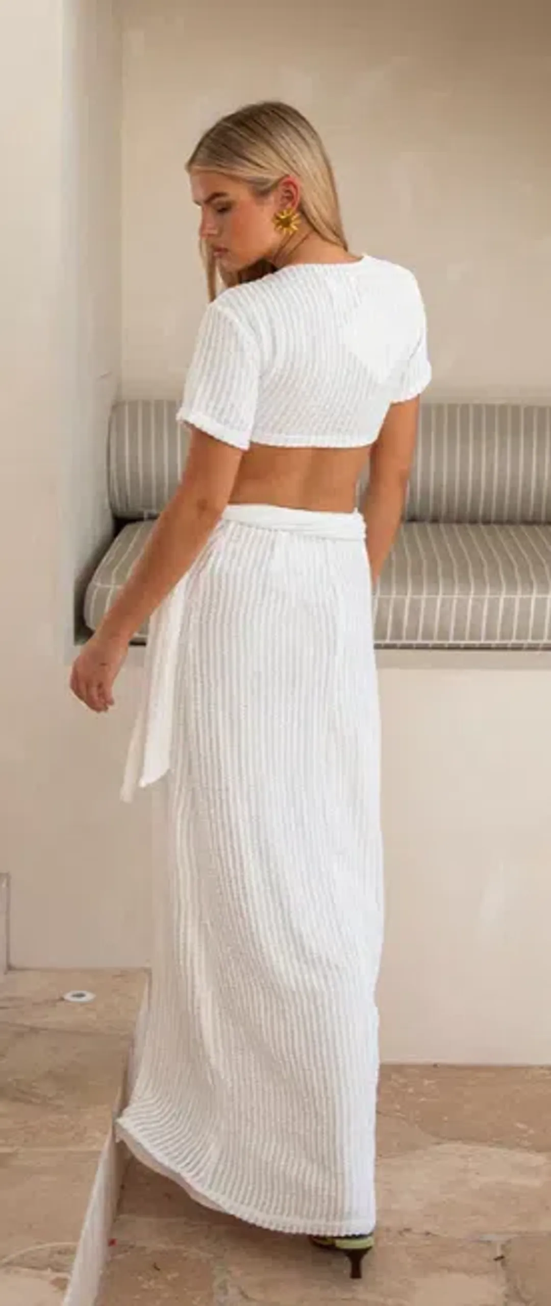 SABO Florence Skirt full length white size XS for rent on The Volte - main image