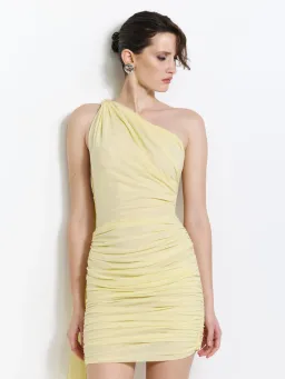 Effie Kats Sabine Mini Dress in Lemon Size M / AU 10 for rent on The Volte - image 2