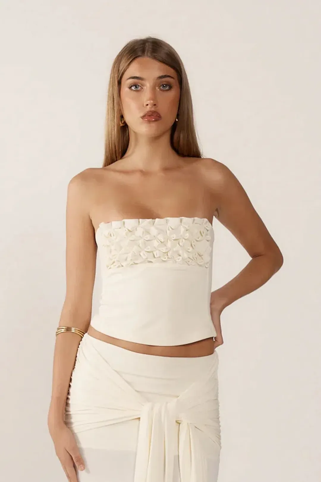 Ance Gria Jude Set Top and Skirt in Ivory Size M / AU 10 for rent on The Volte - main image