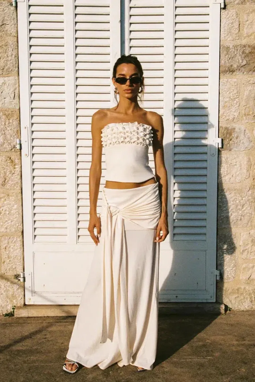 Ance Gria Jude Set Top and Skirt in Ivory Size M / AU 10 for rent on The Volte - main image