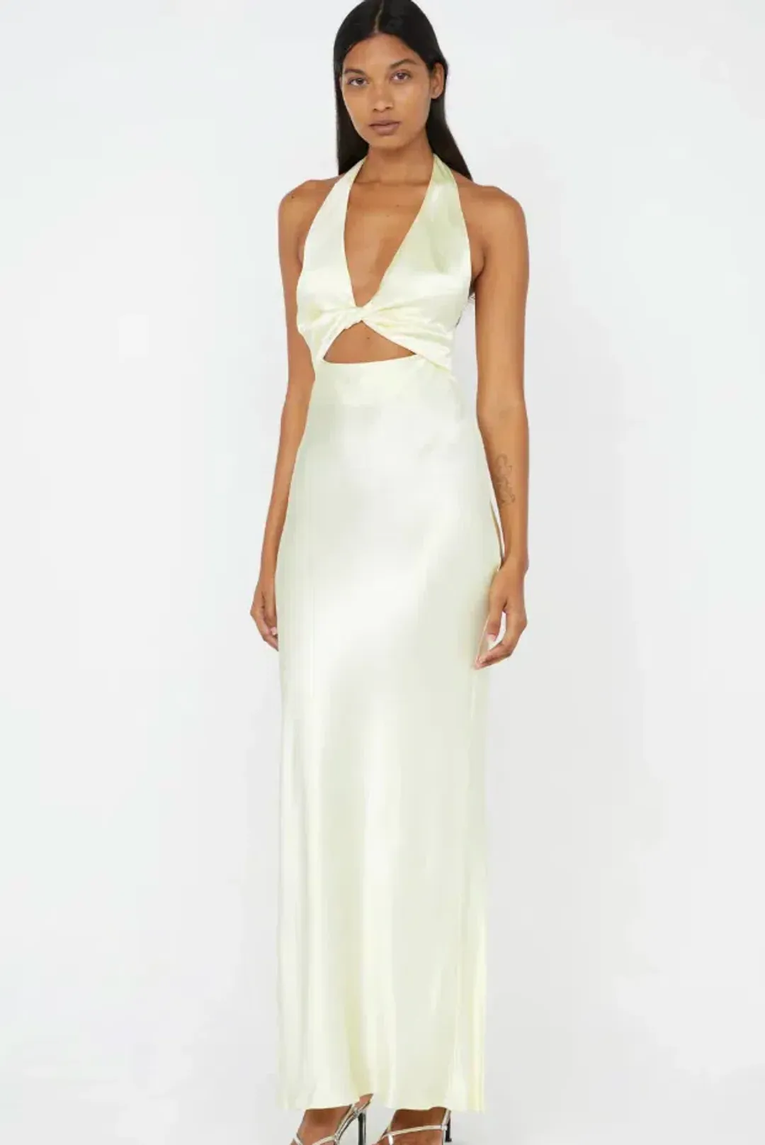 SABIA TWIST DRESS | ICE YELLOW for rent on The Volte - main image