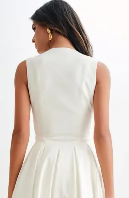 MESHKI Keely Cotton Sleeveless Midi White Size Small for rent on The Volte - image 3