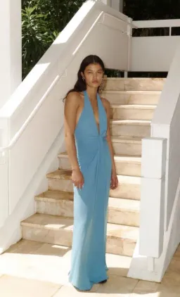 Bec and Bridge Tillie Drape Maxi Dress in Seafoam Blue for rent on The Volte - image 1