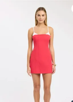 Kookai Ariel Contrast Mini Dress in Ruby Sz 8 for rent on The Volte - image 1