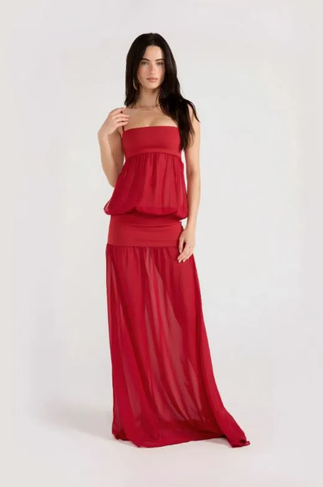 Ance Gria Romeo Gown in Red Size 6/XS for rent on The Volte - main image