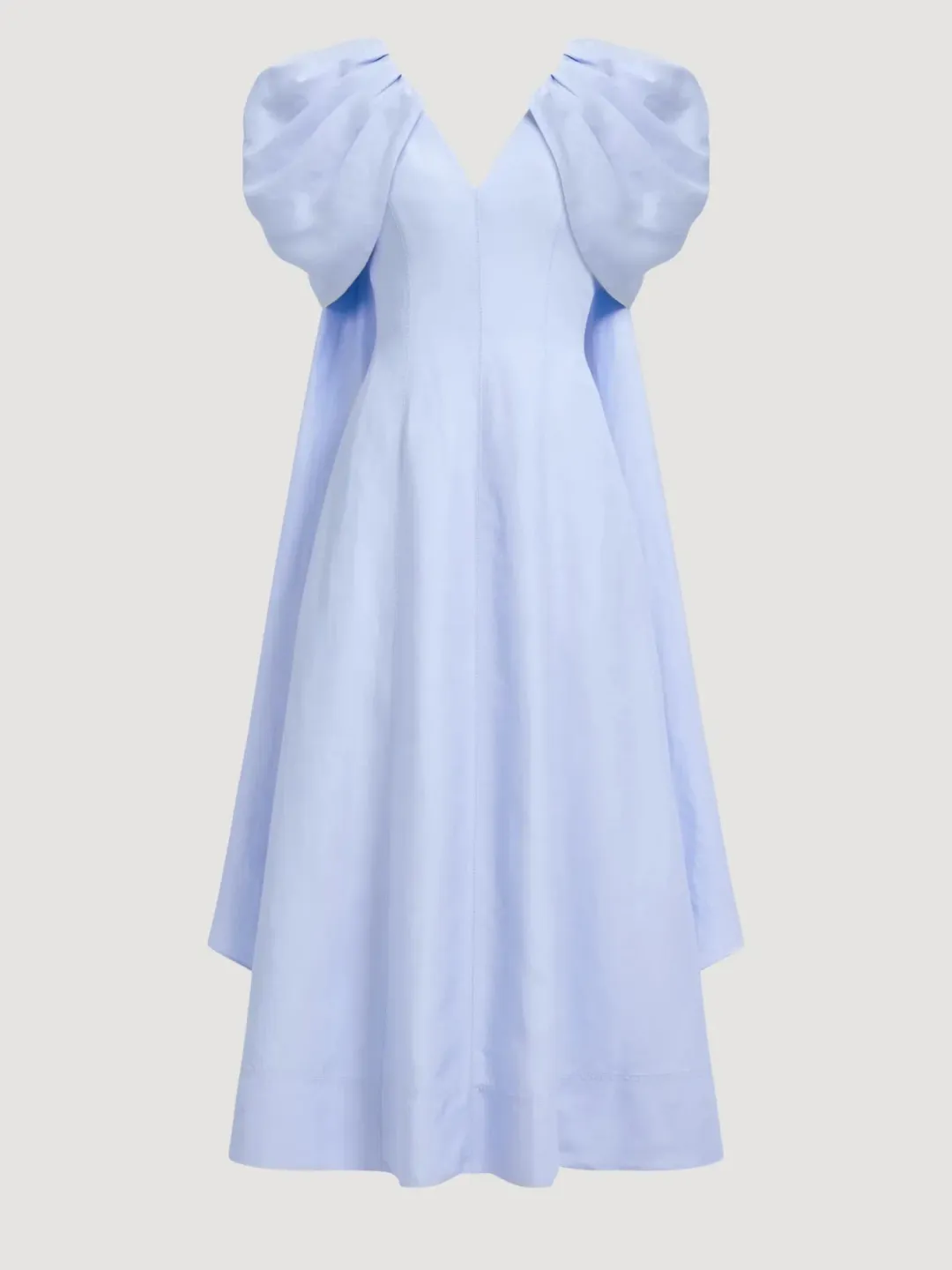 Aje Bisou Midi Dress Size AU 14 Pale Blue Puff Sleeve Gown for rent on The Volte - main image