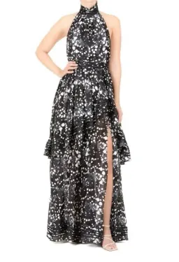 AJE Sienna Maxi Halter Dress Gown Gala Black Spot SZ 10  for rent on The Volte - image 2