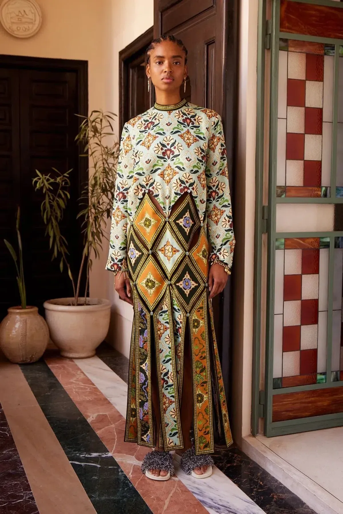 Alemais CECE SPLICED MIDI DRESS Size 12 for rent on The Volte - main image