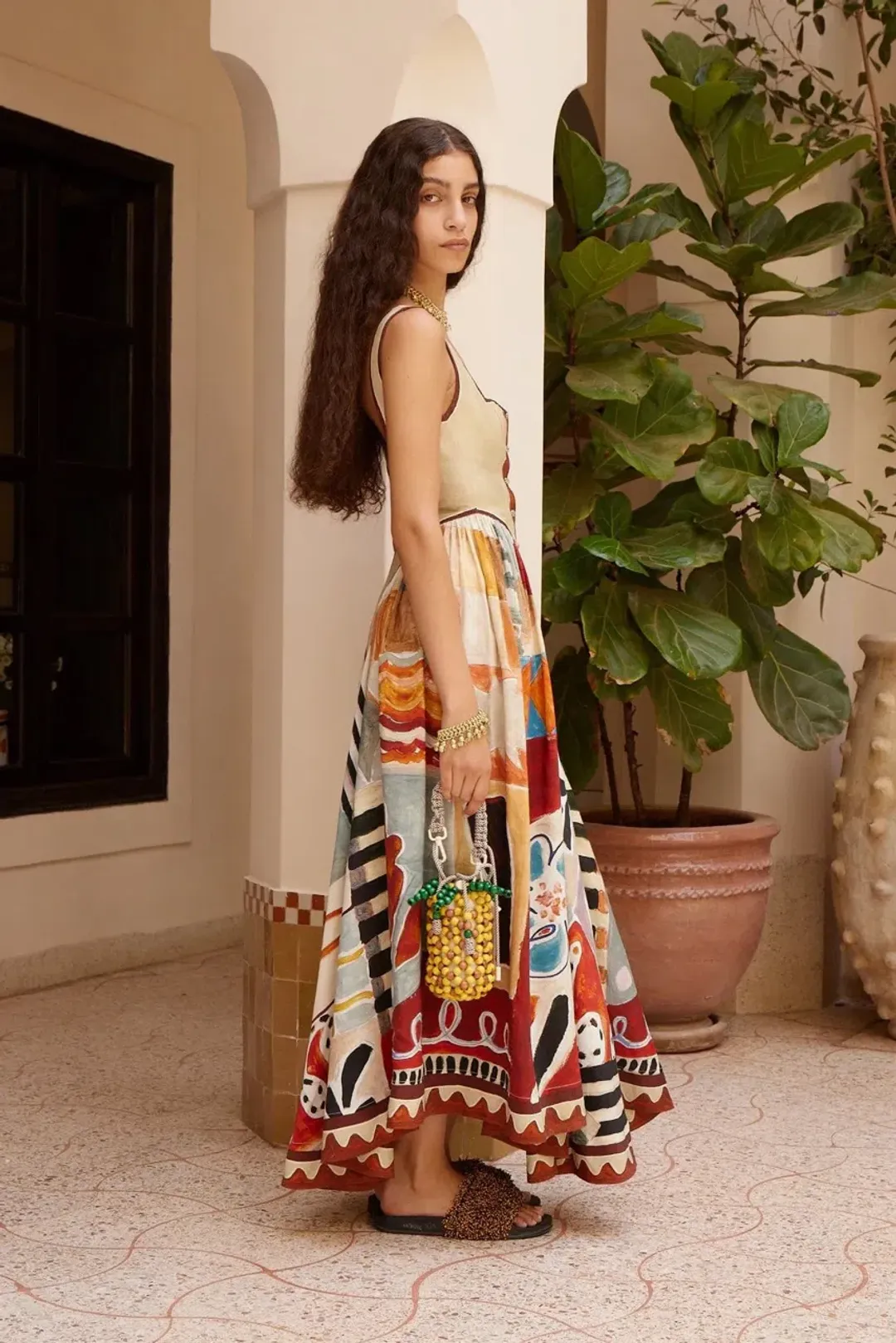 Alemais MICHELLE SQUARE NECK MIDI DRESS Size 6 for rent on The Volte - main image