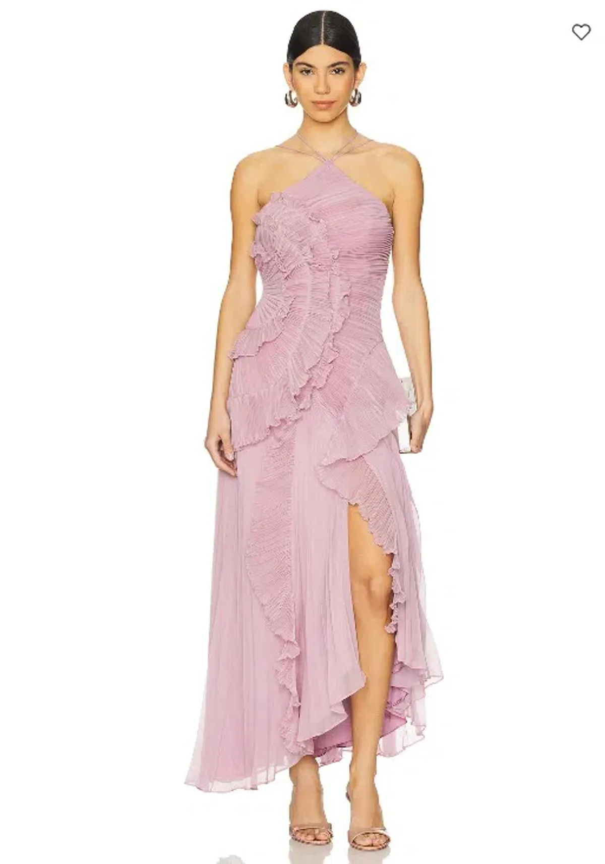 Amur Lorelie Midi Halter Gown Dress Water Hyacinth Pink Size AU 6 /US 2 for rent on The Volte - main image