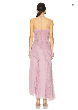 Amur Lorelie Midi Halter Gown Dress Water Hyacinth Pink Size AU 6 /US 2 for rent on The Volte - image 3