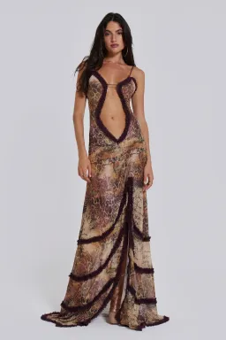 JADED LONDON Fatale Maxi Dress in Sunrose Size AUS 12 for rent on The Volte - image 1